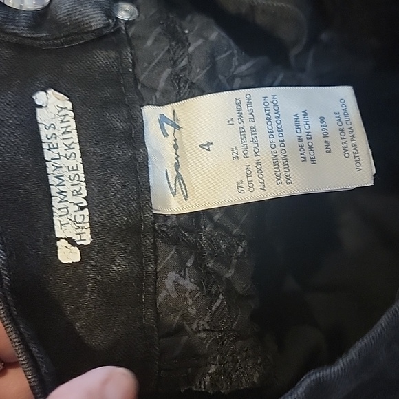 ladies size 4 high waist skinny black Jean  seven7 brand - Picture 3 of 5